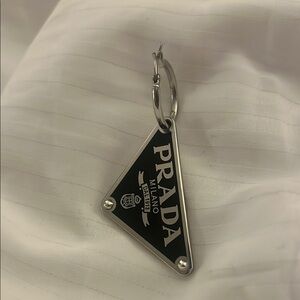 Prada Black and Silver Earring